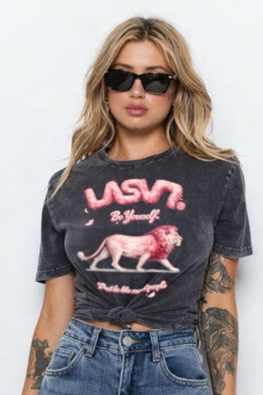 Camiseta de mujer LaSaL LION gris oscuro