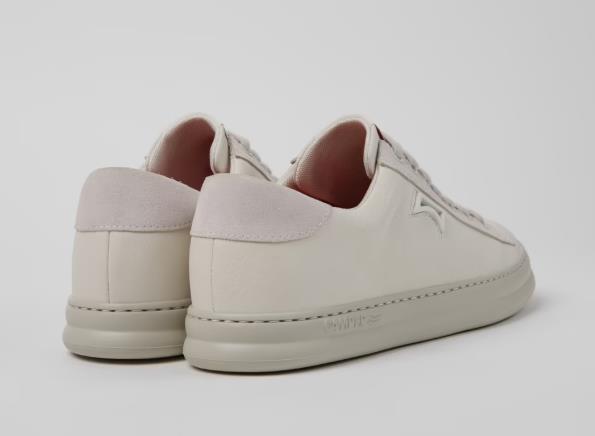 Sneakers CAMPER de piel y nobuK WHITE para mujer.