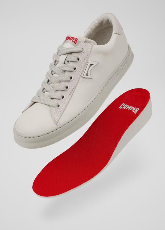 Sneakers CAMPER de piel y nobuK WHITE para mujer.
