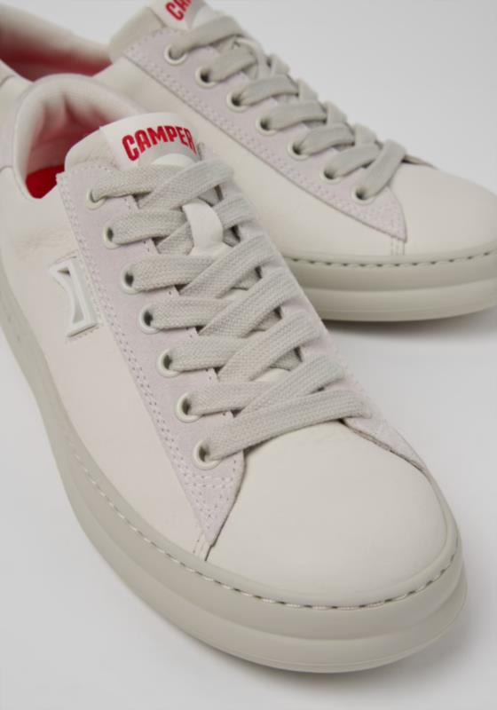 Sneakers CAMPER de piel y nobuK WHITE para mujer.