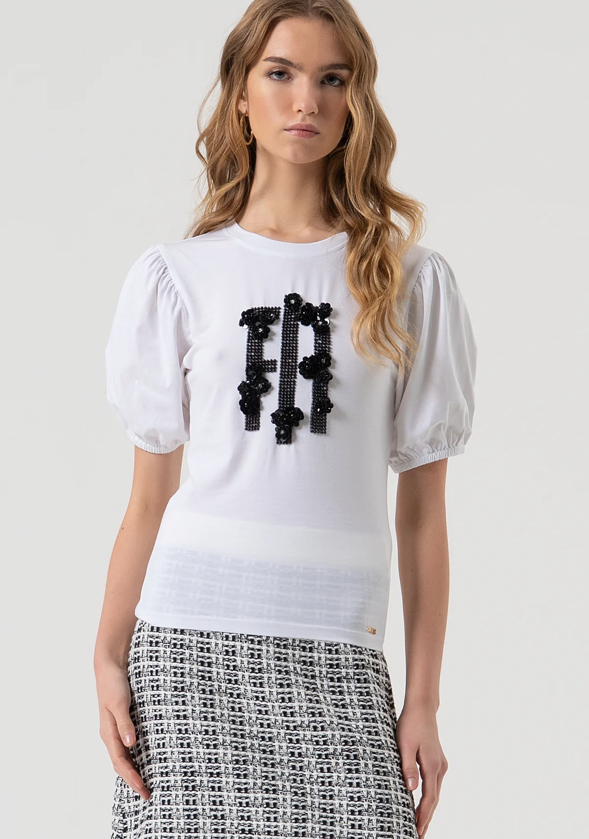 T-shirt slim fit made in jersey with balloon effect sleeves