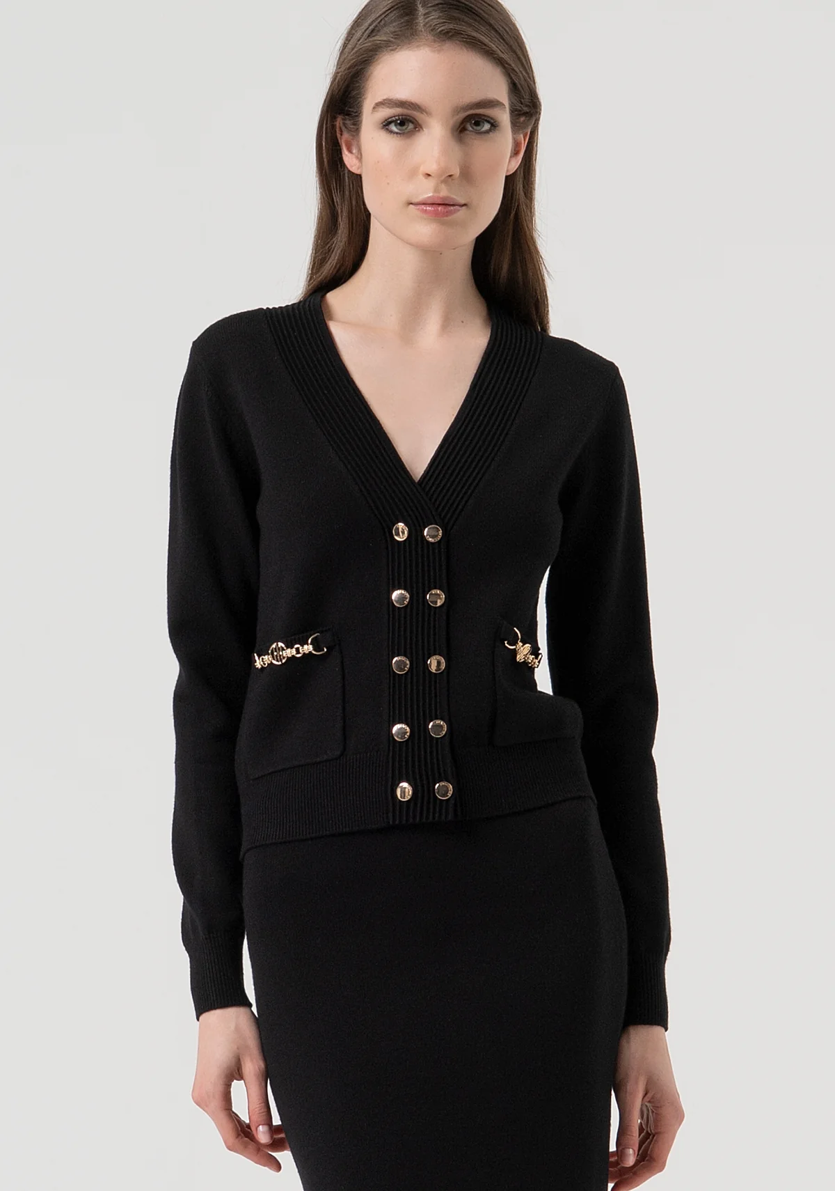 Cárdigan de corte regular y cruzado