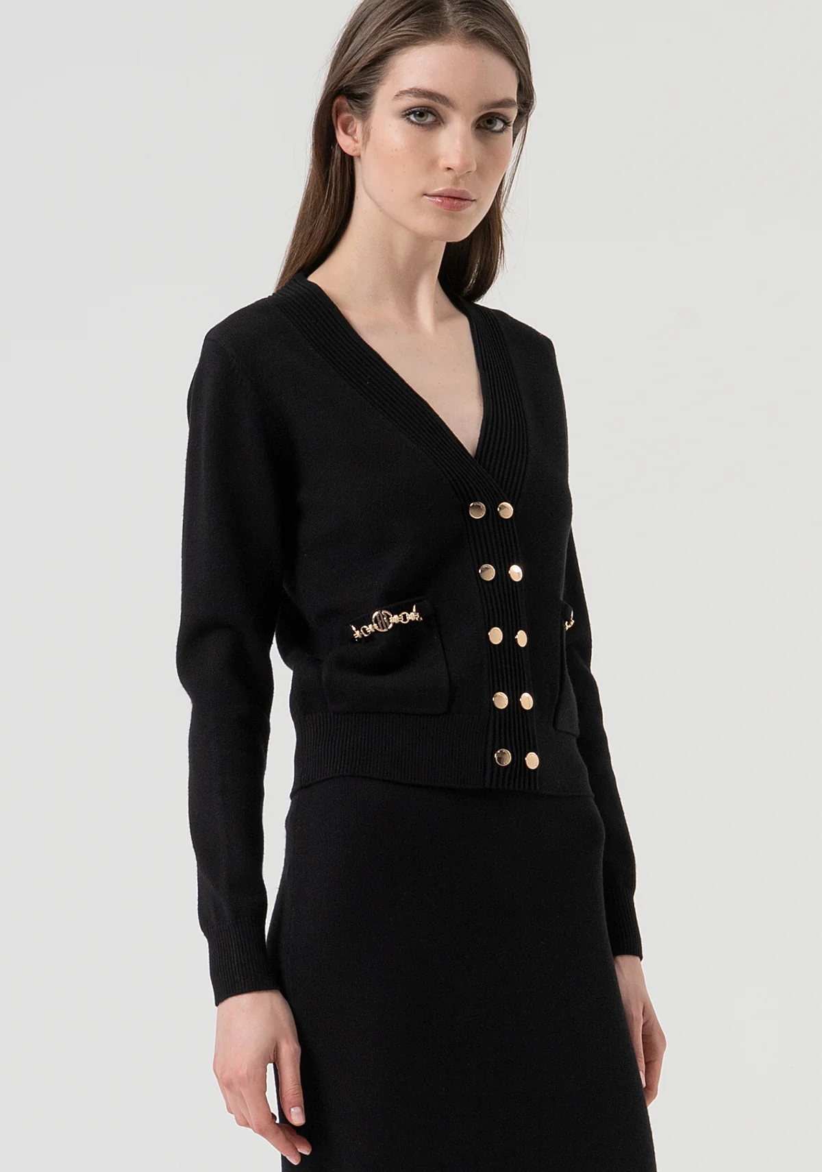 Cárdigan de corte regular y cruzado