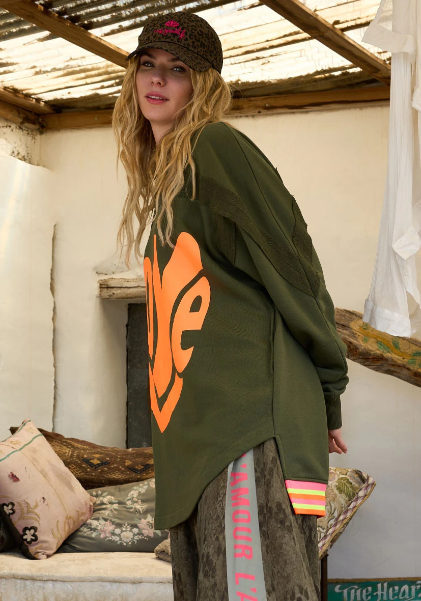 SUDADERA Roundneck long LOVE