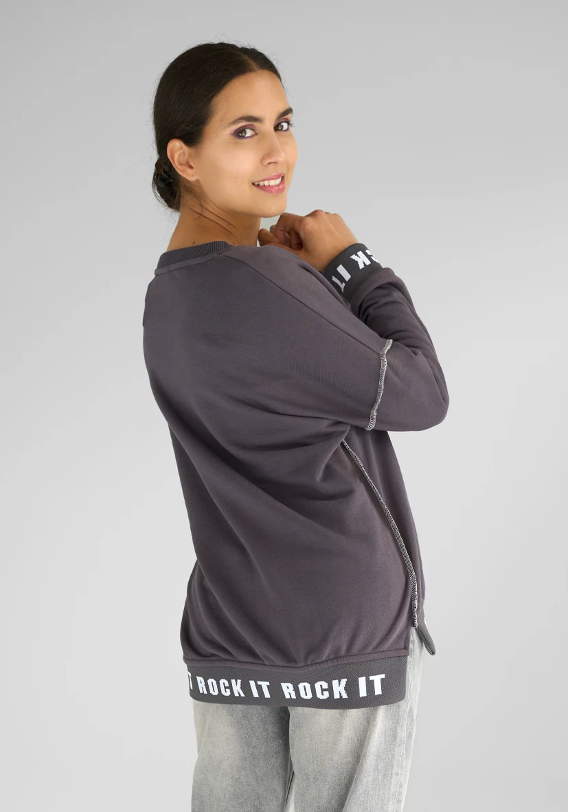 SUDADERA Cuello redondo Rock It Strass – antracita