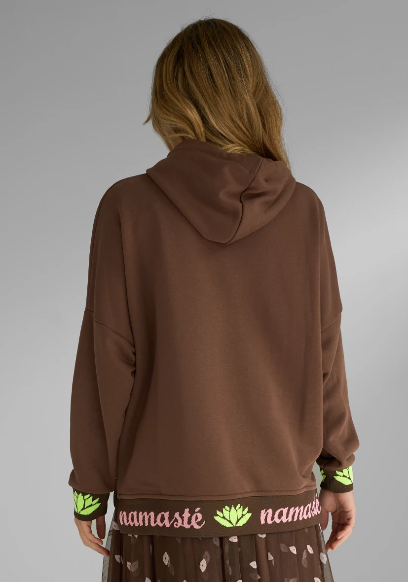 Sudadera Sudadera con capucha Namasté Strass – chocolate
