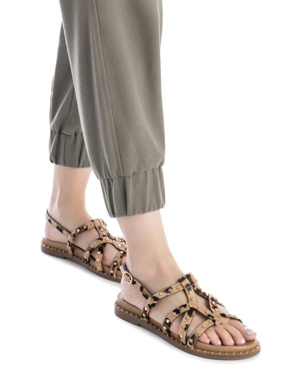 Sandalia Mujer CARMELA PIEL LEOPARDO