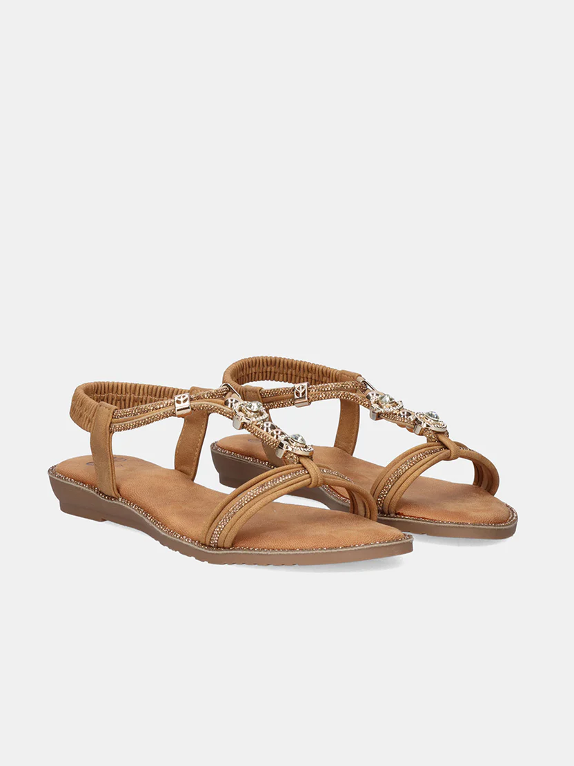 SANDALIA 8013-7 CAMEL DE STRASS