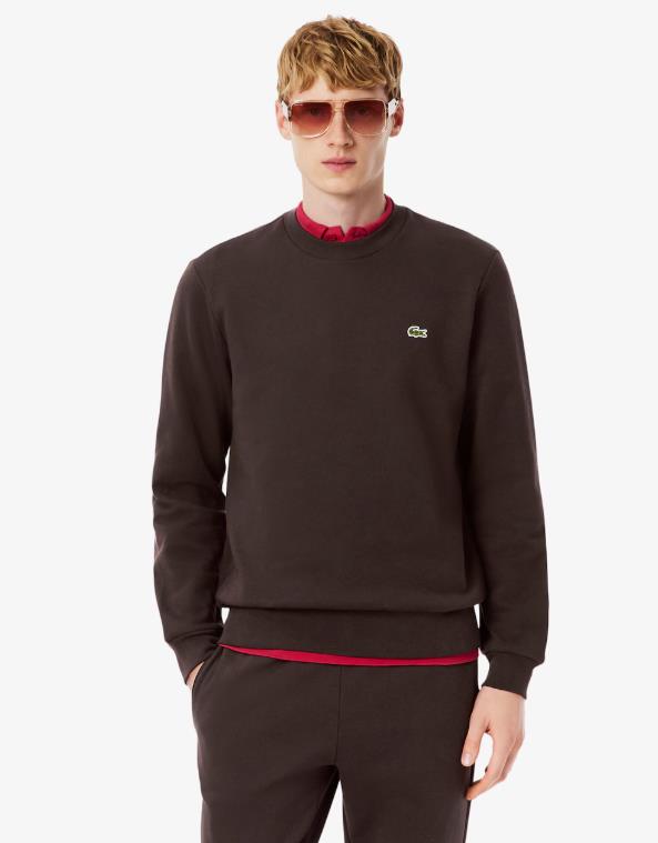 Sudadera LACOSTE de cuello redondo de felpa Marron
