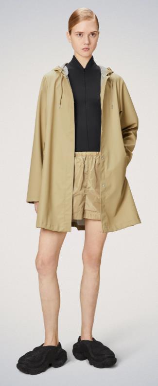 CHAQUETA IMPERMEABLE UNISEX RAINS A-LINE W JACKET W3 SAND