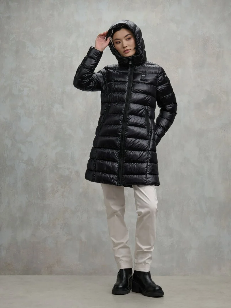 CHAQUETA BLAUER LARGA CON MICRODESGARROS ADELAIDE BLACK