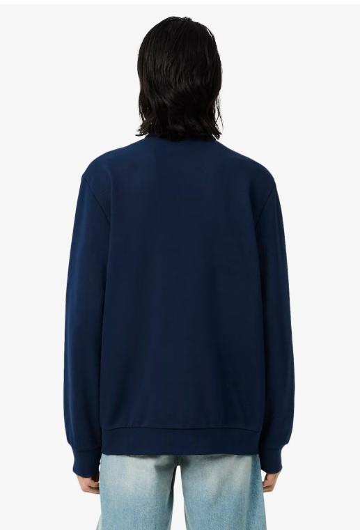 Sudadera con cremallera de felpa de algodón marino