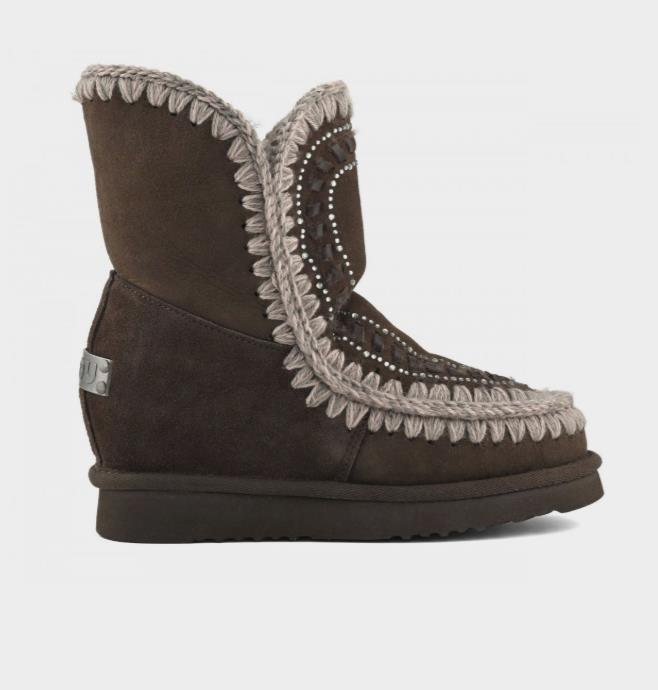 BOTA PARA MUJER MOU ESKIMO INNER WEDGE SHORT STRAS BROWN