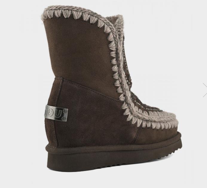 BOTA PARA MUJER MOU ESKIMO INNER WEDGE SHORT STRAS BROWN
