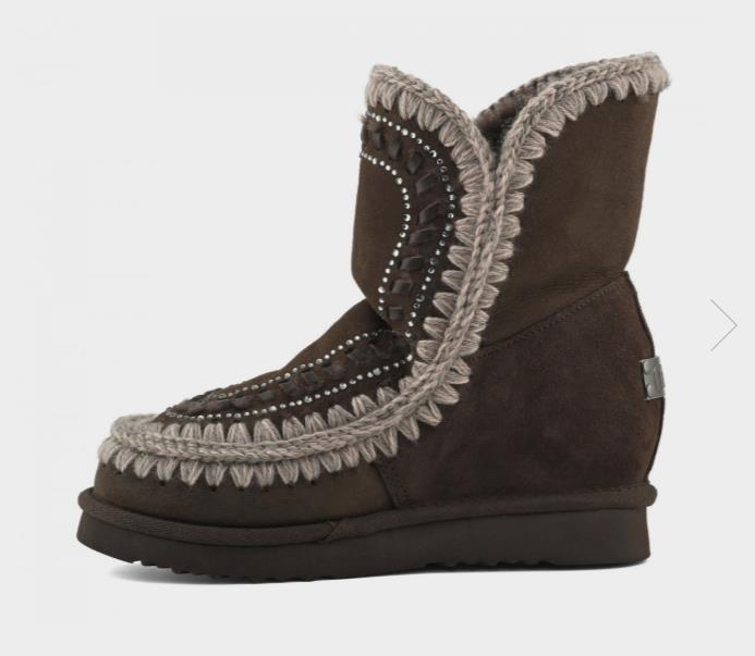 BOTA PARA MUJER MOU ESKIMO INNER WEDGE SHORT STRAS BROWN