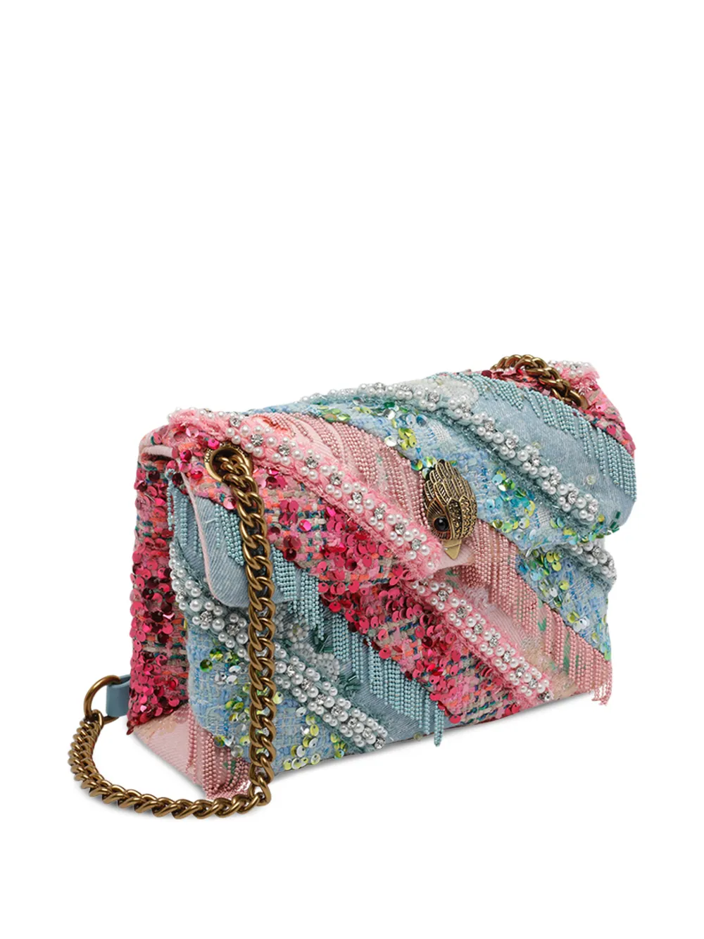  Bolso Kurt Geiger London Kensington Fringes blue/pal