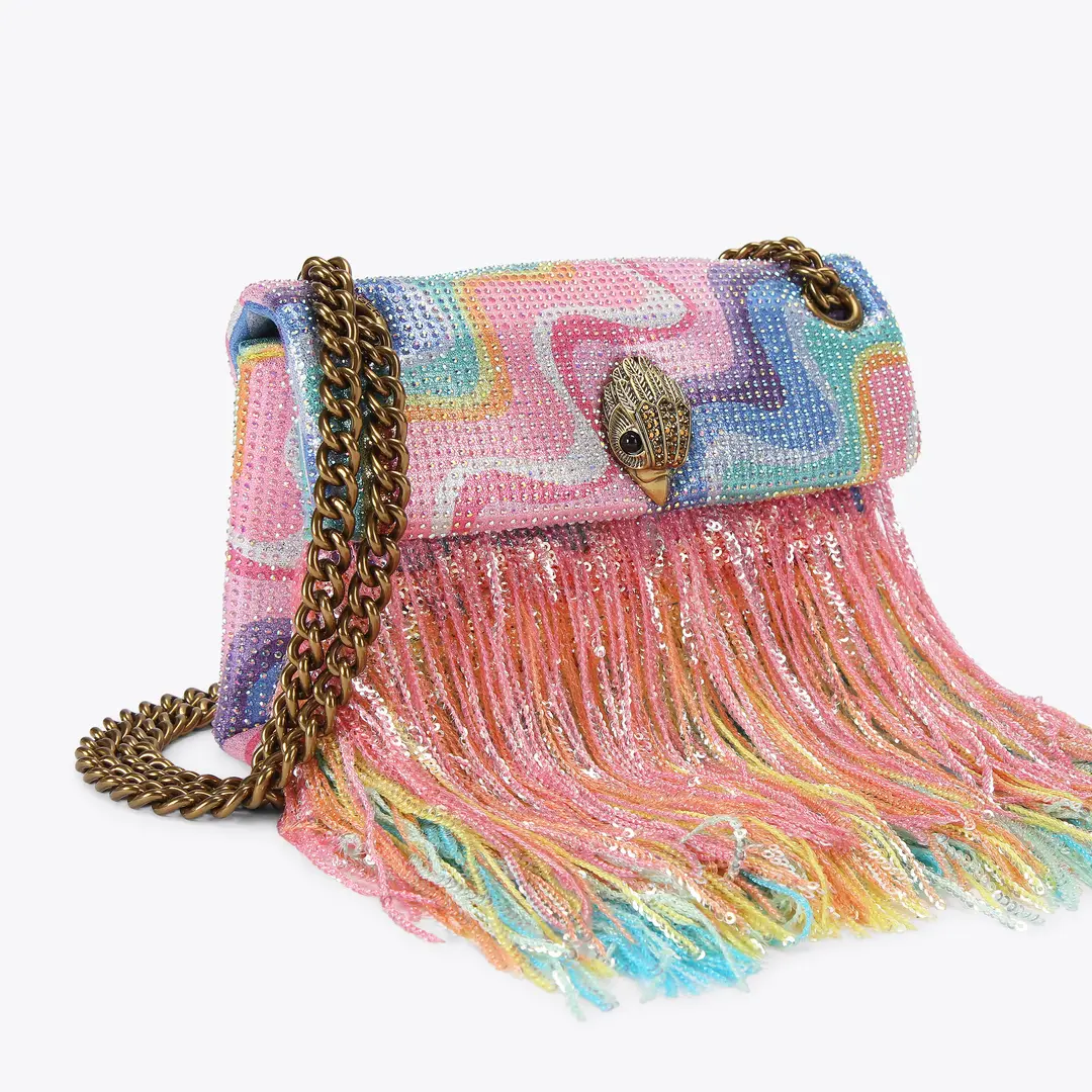  Bolso Kurt Geiger London Mini bolso Kensington con flecos