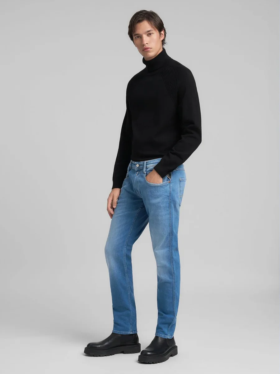 VAQUEROS REPLAY SLIM FIT ANBASS MEDIUM BLUE