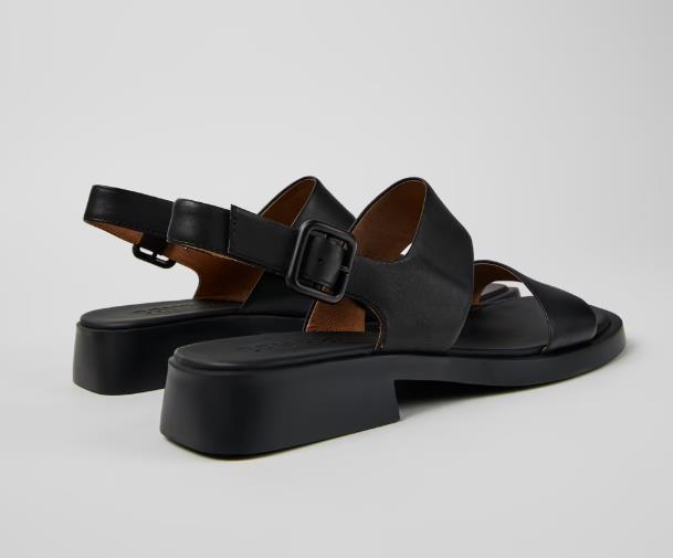 Sandalias CAMPER DANA de piel negra para mujer.