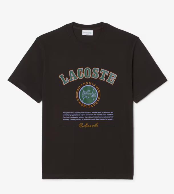 Camiseta LACOSTE de algodón estampada Marron