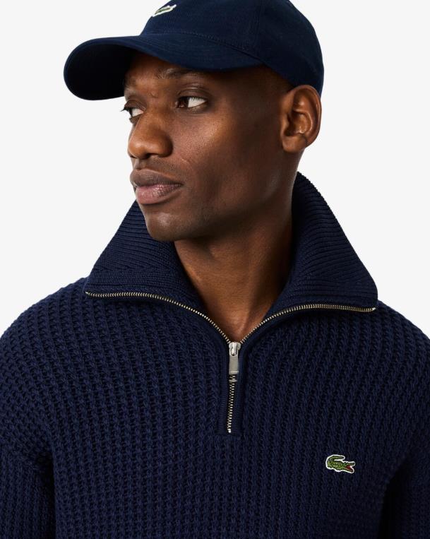 Jersey con media cremallera y cuello alto de lana gruesa