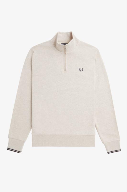 Sudadera FRED PERRY con media cremallera BEIG