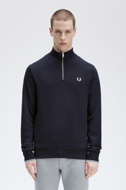 Sudadera FRED PERRY con media cremallera MARINO