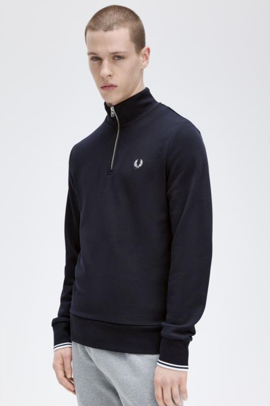 Sudadera FRED PERRY con media cremallera MARINO