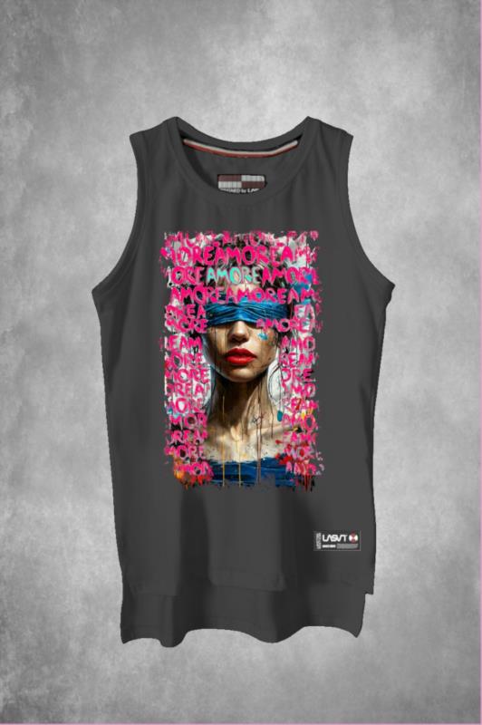 Camiseta de mujer LaSaL AMORE negro desgastado