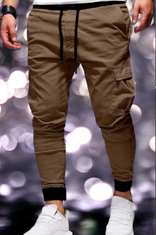 Pantalón de hombre Jogger cargo Lasal PLASTIC tabaco