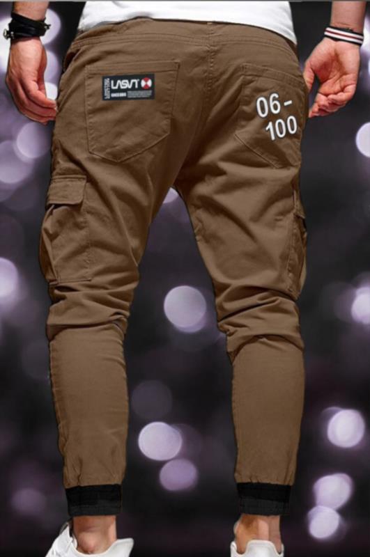 Pantalón de hombre Jogger cargo Lasal PLASTIC tabaco