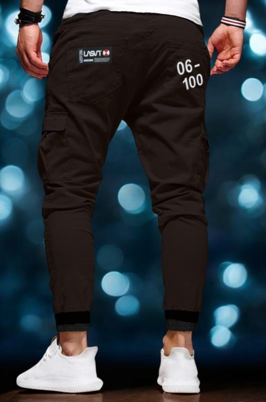 Pantalón de hombre Jogger cargo Lasal PLASTIC NEGRO