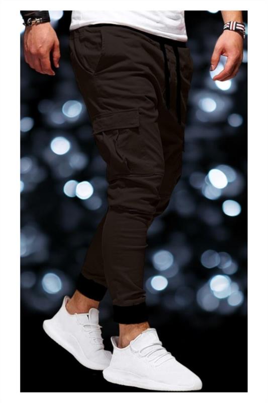 Pantalón de hombre Jogger cargo Lasal PLASTIC NEGRO