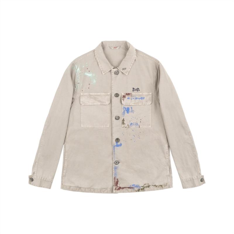 GIACCA - CAMICIA TINTO CAPO DIPINTA A MANO LATTE