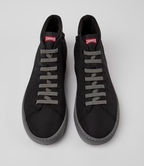 CAMPER PEU Sneakers altas negras de tejido para hombre.