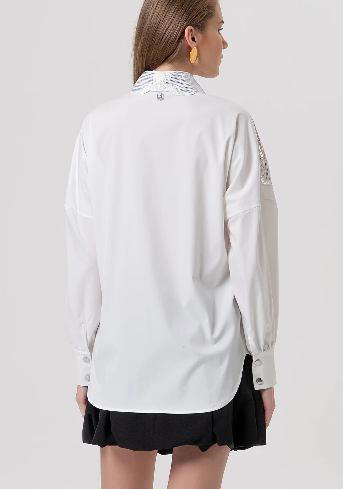 Camisa Fracomina EMBROIDED SHIRT CREAM