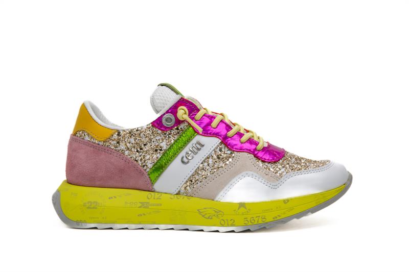 DEPORTIVA PARA MUJER CETTI C-1274 NATURE GLITTER PLATINO