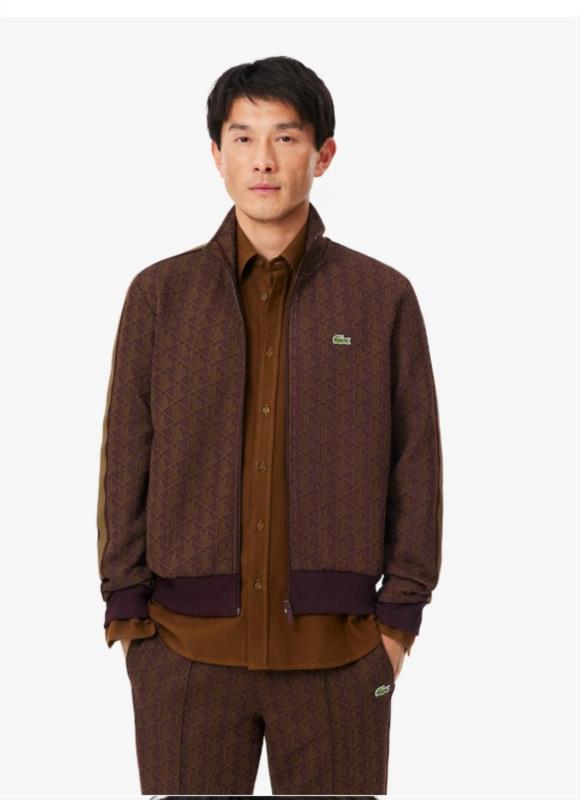 Chaqueta de chándal con cremallera de jacquard Paris BROWN
