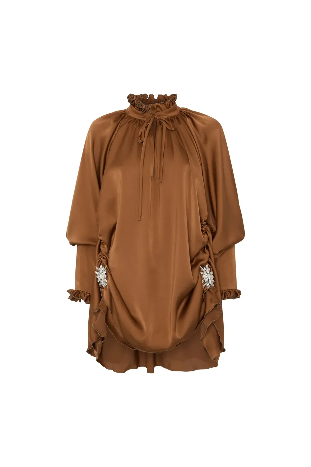 TETE BY ODETTE VESTIDO FRUNCIDOS MARRÓN