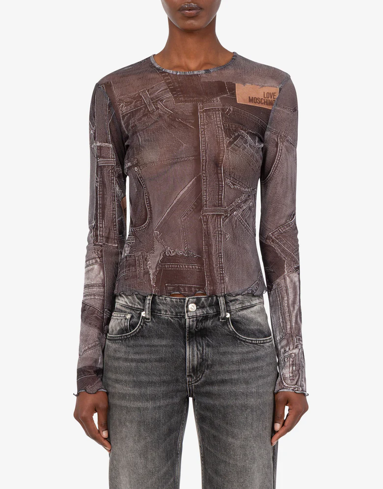Camisa Love Moschino Black Denim