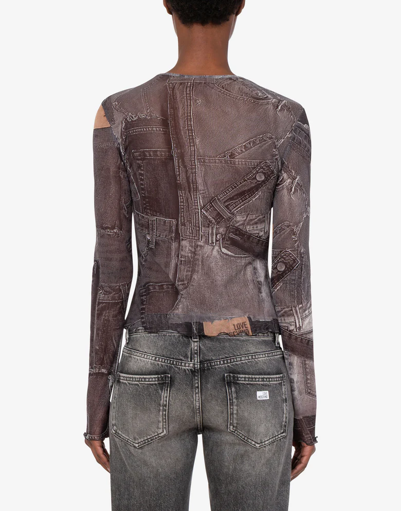 Camisa Love Moschino Black Denim
