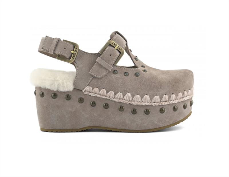 ZUECO MOU SUEDE CLOG WITH STONES GOAT