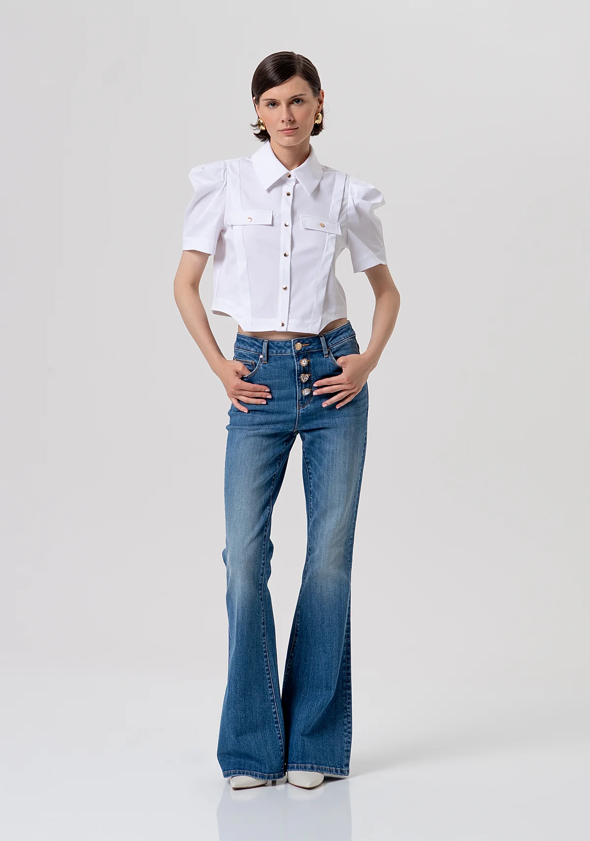 Camisa Fracomina Cropped White