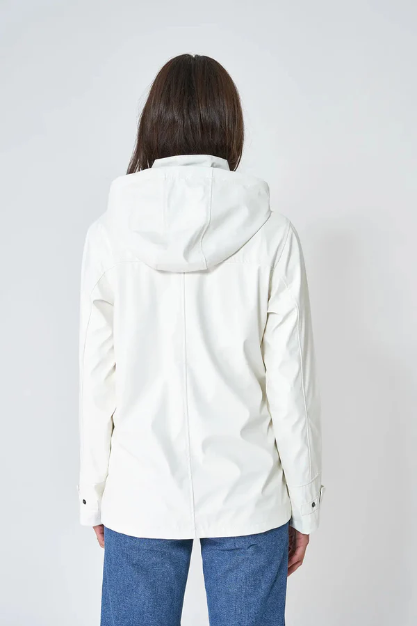 Chubasquero impermeable clásico con forro a rayas WHITE