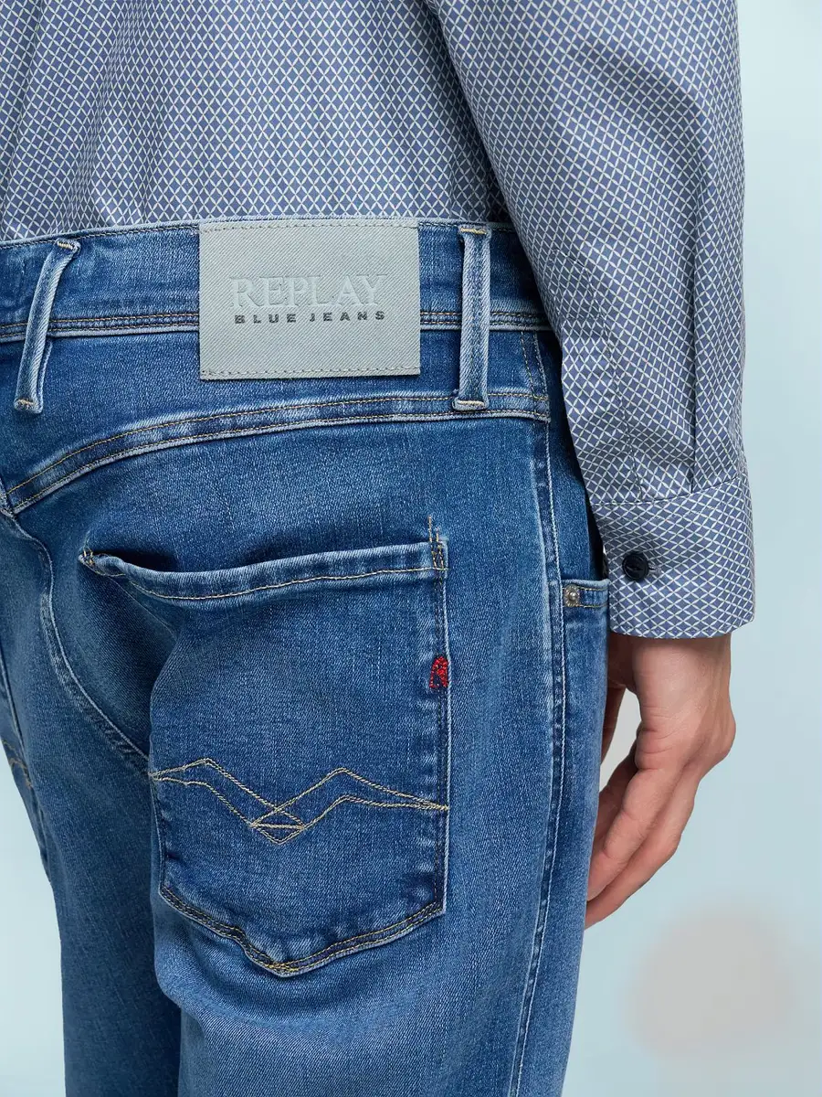 VAQUEROS REPLAY SLIM FIT ANBASS MEDIUM BLUE