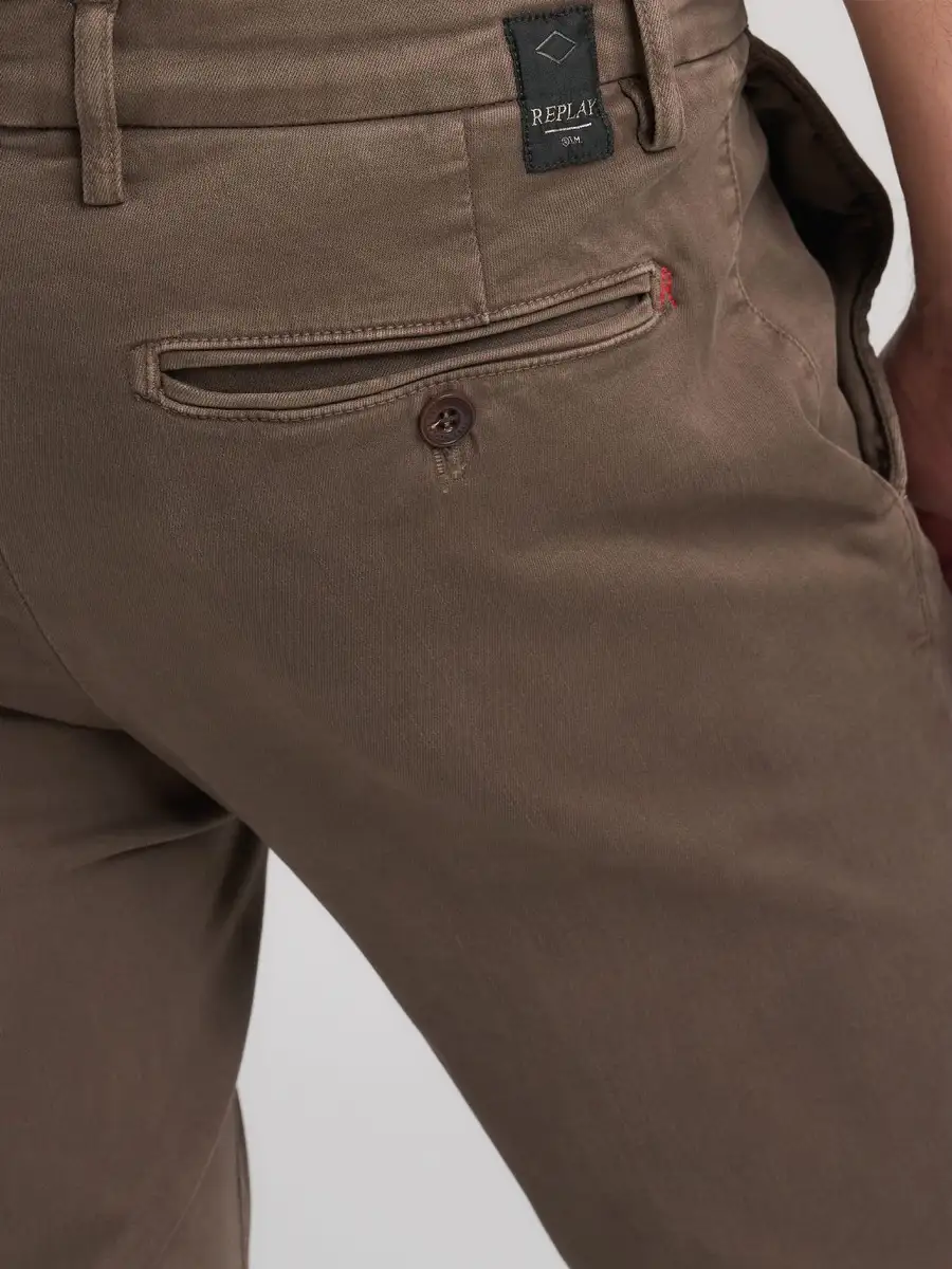 PANTALON REPLAY  CHINOS BENNI REGULAR FIT MARRON