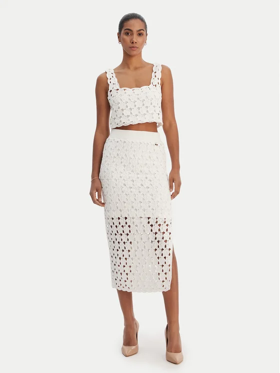 Top Fracomina  DOUBLE LAYER TANK CREAM