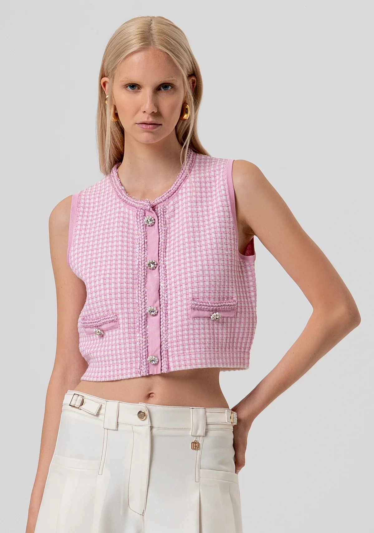 CHANEL Roundneck vest Fracomina Pink