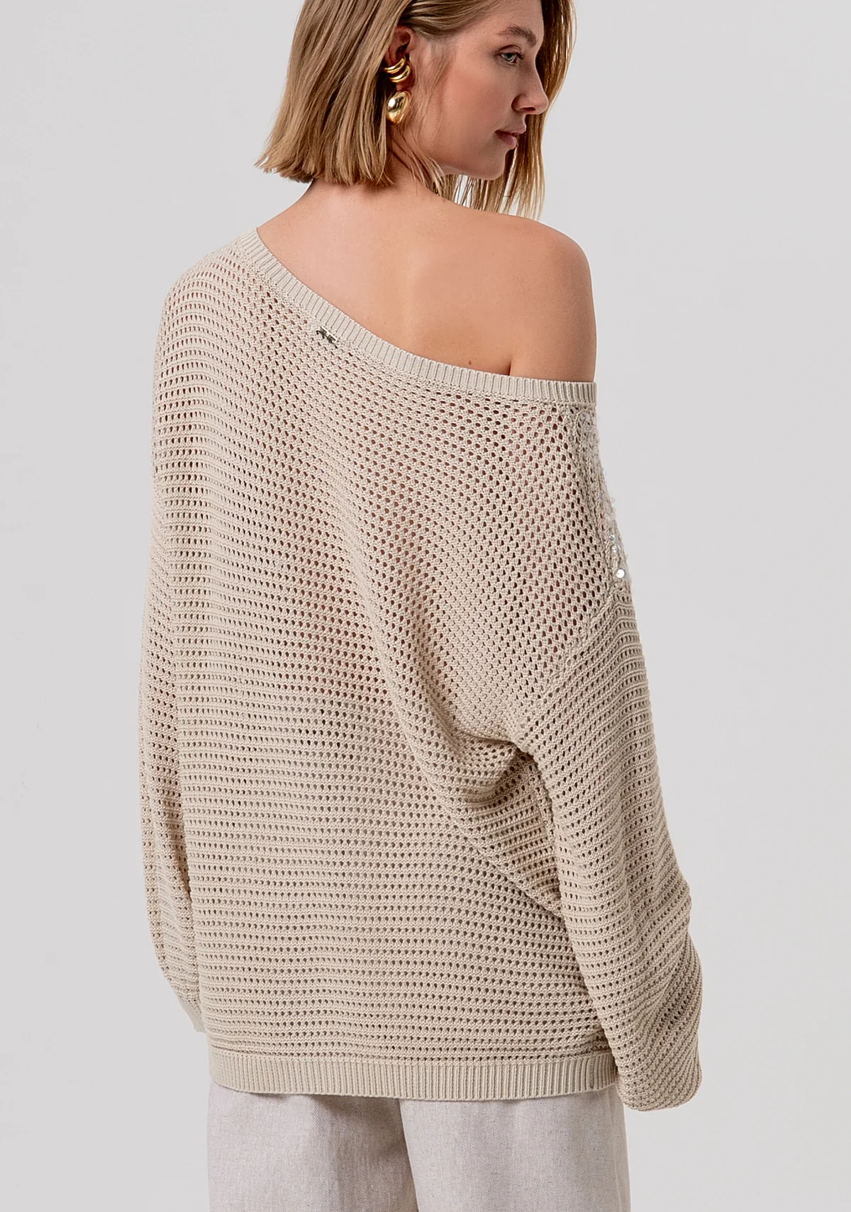 JERSEY Fracomina Boat Neckline Sand