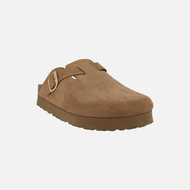 ZUECO PLATAFORMA MUJER SERRAJE MARRON